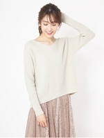 モヘヤタッチゆる畦ニットプルオーバー/ライトグレー