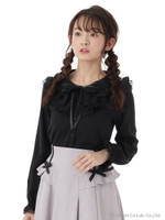 ラッフルブラウス/クロ