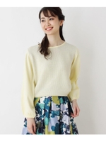 ラメ切り替えニット/レモンイエロー(531)