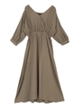 リネンライクカシュクールワンピース/モカブラウン