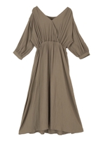 リネンライクカシュクールワンピース/モカブラウン