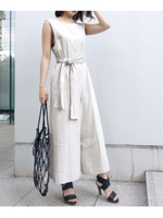 リネン混オールインワンパンツ/ナチュラル(050)