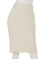 リブニットタイトスカート/オフホワイト