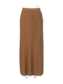 リブニットロングスカート/ベージュ(005)