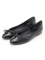 リボンフラットパンプス/ブラック