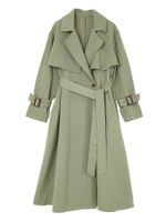 リボン付フリルヨークトレンチコート/ライトカーキ