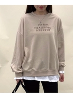 ロゴ入りレイヤード風TOPS/ベージュ
