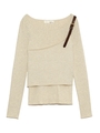 ワンショル付ニットトップス/OWHT