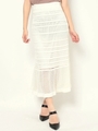 鈎針風ニットマキシスカート/O.WHT