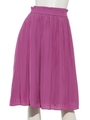 割繊デシンウエストギャザーフレアスカート/パープル