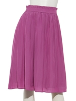 割繊デシンウエストギャザーフレアスカート/パープル