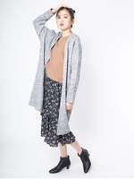 起毛サカリバノーカラーコーディガン/モクグレー