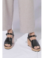 厚底ワイドサンダル/ブラック(010)