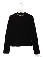 刺繍ハイネックトップス/ブラック