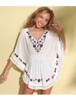 刺繍ポンチョトップス/アイボリー(003)