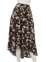 裾フリルヘムスカート/ブラウン