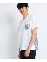 切り替えポケットTシャツ　Fabric by Liberty(R)/ホワイト(001)