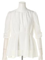 袖ギャザーブラウス/ホワイト