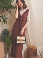 配色タイオールインワン/茶