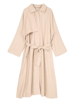 麻混トレンチデザインライトコート/ライトベージュ