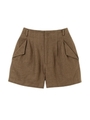 麻混ルーズショートパンツ/KHAKI