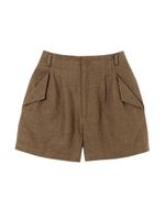 麻混ルーズショートパンツ/KHAKI