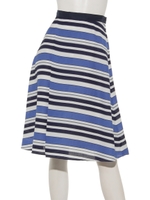 麻調マルチボーダースカート/ボーダー ブルー