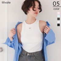 カップ付きロゴタグアメスリタンクトップ