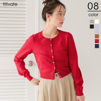 クルーネックニットカーディガン/トップス【メール便可／100】