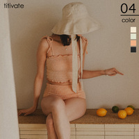 シャーリングフリルビキニ/水着【メール便可／100】