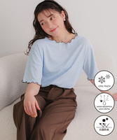 機能性リブカットソーメロートップス【メール便可／100】