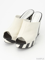 ストライプウェッジサンダル