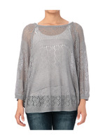 メッシュ編みニットポンチョ