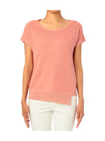 [L]編地切り替えニットプルオーバー