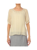 チェックジャカードブラウス