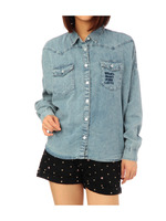 ドロップショルダーデニムシャツ