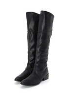 メタルプレート付きロングブーツ