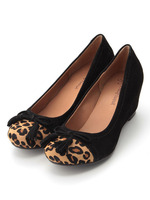 【PRETTY NANA】トゥレオパード ウエッジパンプス