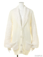 袖フェザーカーデ