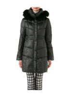 ファーつき袖リブデザインダウンコート