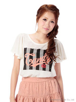【Tralala】レースアップキャンディTシャツ