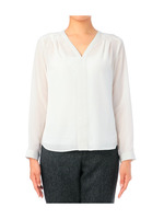 [L]ノーカラーデシンスキッパーシャツ