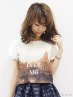 フォトプリントショートトップス