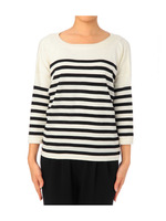 SACRA バックリボン付きボーダープルオーバー