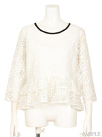 LACE ON GINGHAM BLOUSE