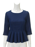 セットアップデニムペプラムプルオーバー