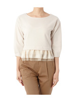 チュール使いペプラムプルオーバー