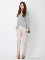 ニット×レースカーディガン