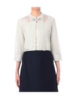 ビジュー使い透かし編みカーディガン