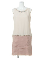 Apuweiser Luxe フラワービジューミルフィーユワンピース